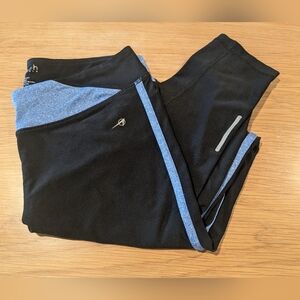 Tech Couture Heather Blue and Black Work Out Leggings in Medium